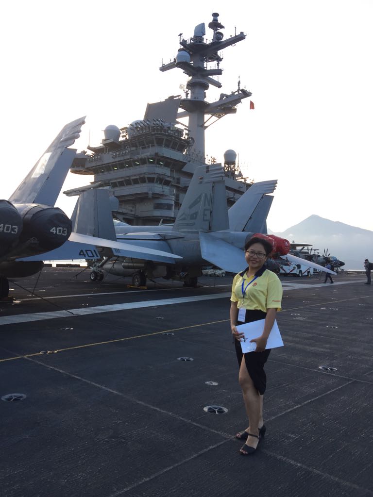 Ti aboard the USS Carl Vinson translating for the US Navy