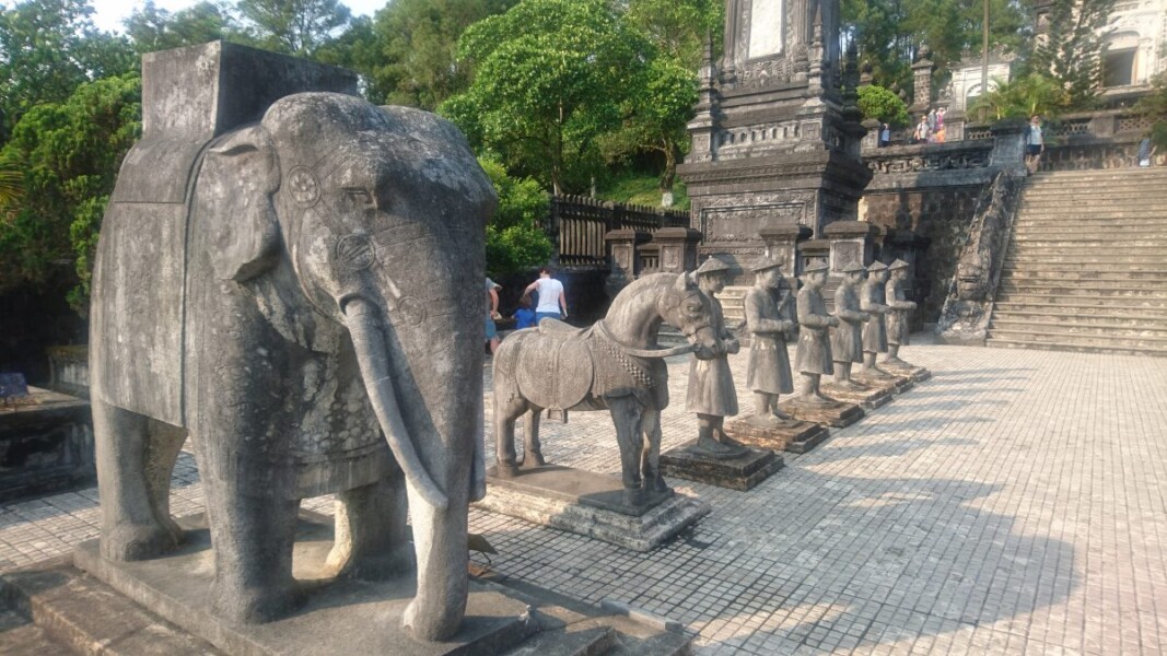 Khai Dinh has a legion of servants who form an honour guard to look after him in the afterlife